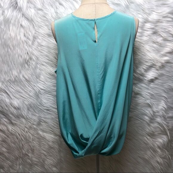 NWT Natori Size XL Teal Wrap Front Silk Tunic Top - Picture 6 of 12